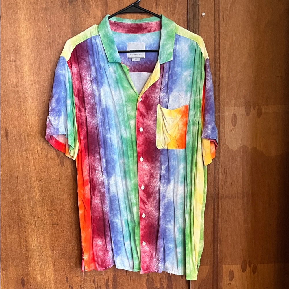 Tie Dye Casual Button Down Shirt